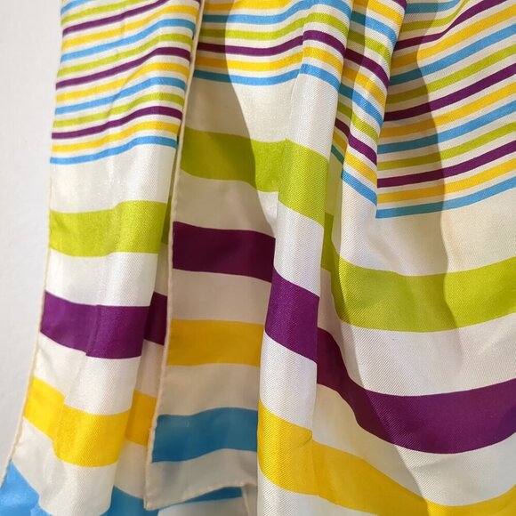 Striped Green and Multicolor Scarf - Picture 4 of 4